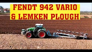 Fendt 942 vario pulling 8 furrow lemken plough [upl. by Huttan]