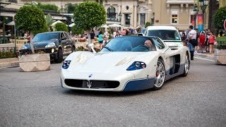 Maserati MC12 Making some LOUD Accelerations in Monaco [upl. by Naujej]