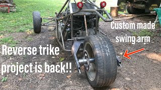 Reverse Trike Project Gets New Bigger Tires [upl. by Anahsak]