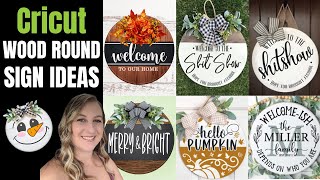 Cricut Round Wood Sign Project Ideas [upl. by Suirad]