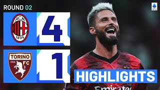 MilanTorino 41  Giroud and Pulisic score in emphatic win Goals amp Highlights  Serie A 202324 [upl. by Atibat]