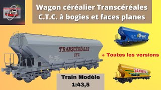 Unboxing wagon céréalier Transcéréales CTC à bogies à faces planes Train Modèle echelle 1435 [upl. by Okwu110]