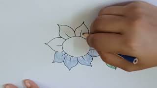 Draw a picture of a flower with pencil [upl. by Ahsiekam263]