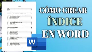 CONOCE COMO DEBERÍAS HACER UN ÍNDICE EN WORD DE MANERA FACIL EN 2024 [upl. by Rosemonde836]