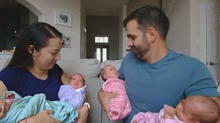 Texas couple welcomes identical quadruplets [upl. by Acirederf]