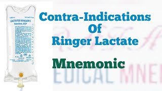 Contra Indications of Ringer Lactate Mnemonic [upl. by Priest]