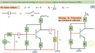 Transistor bipolaire en régime variable Montage de Polarisation par réaction de collecteur [upl. by Enimzaj]