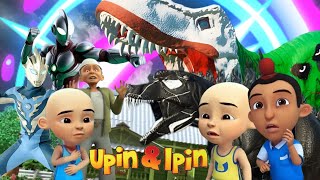 Upin Ipin Takut Ada Tirex Dinosaurus Legendaris Hijau Laser Ultraman Cosmos Melawan Tirex di Kampung [upl. by Mond]