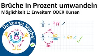 Brüche in Prozente umwandeln – Durch Erweitern ODER Kürzen [upl. by Liagiba]