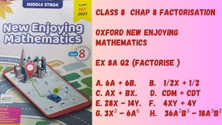 Chp 8 Factorisation Ex 8A Q2 Factorise the following sums a to h Class 8 Oxford Mathematics [upl. by Ronym]