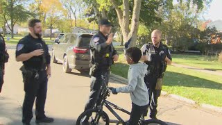 Villa Park police surprise 9yearold with new bike after thief steals birthday present [upl. by Udela]