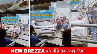 FIRST ACCIDENT OF BRAND NEW BREZZA 2022 😱 BUILD QUALITY [upl. by Bouzoun]