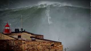 100ft World Record Wave Garrett McNamara Surfing Nazare Portugal [upl. by Ahsas94]