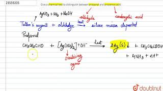 Give a chemical test to distinguish between propanal and propanoic acid [upl. by Allebara550]