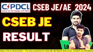 CSEB JE 2024 Result  CSPDCL  Lokesh sir [upl. by Kane552]