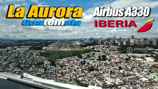 Aterrizaje IBERIA Aeropuerto La Aurora GUATEMALA [upl. by Ellenrad]