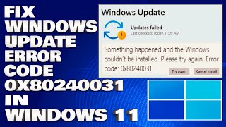 How To Fix Windows Update Error Code 0x80240031 on Windows 1011 Solution [upl. by Odlanyar]