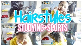 ♡ 3 Quick amp Easy Hairstyles For Sports amp Studying  UPDATE  AlohaKatieX ♡ [upl. by Filip]