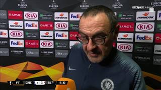 Sarri I expected a tough second half  Postmatch reaction from Chelsea vs Slavia Prague [upl. by Slemmer86]