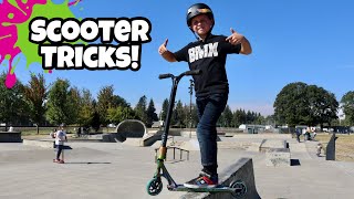 Scooter Skatepark Tricks First Time [upl. by Vonny]