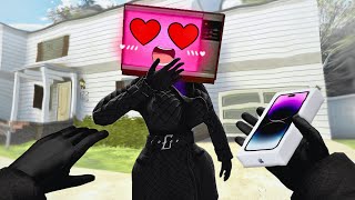 TV Woman x TV Man LOVE STORY 8 amp TV Man SAVES TV Woman In Garrys Mod [upl. by Palmira824]