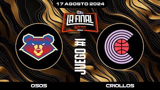 Osos de Manatí vs Criollos de Caguas  Juego 1  La Final Brava  BSN2024 [upl. by Cora]