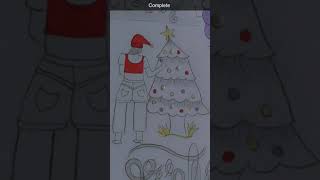 Christmas 🌲 art  art and craft with Anam 🤲✨ myart [upl. by Anaitsirk]