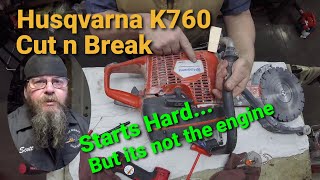 Husqvarna Cut n Break Starts Hard [upl. by Yanaton768]