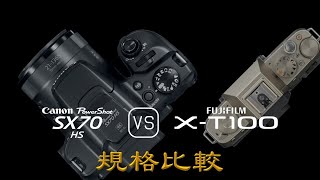 Canon PowerShot SX70 HS 與 Fujifilm XT100 的規格比較 [upl. by Novelc]