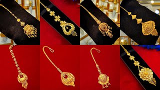 Latest Gold TikliMaang Tikka Designs 2021  Lightweight Tikli Collection  NEW FASHION NEW LOOK [upl. by Dnana]