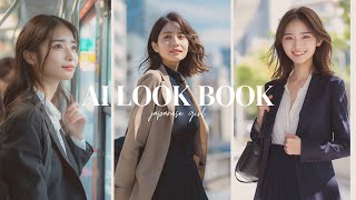 【4K】AI LookBook  Japanese Cute Girl suits  일본의 귀여운 소녀 정장 [upl. by Hanah411]