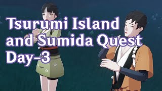 Tsurumi Island and a Quest from NPC Sumida  Day 3  Genshin Impact [upl. by Lahsram]