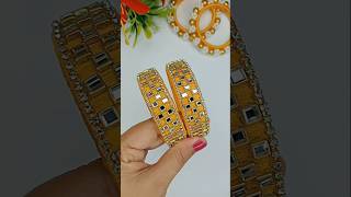 DIY Kundan stone kada  kundan stone haldi bangles shorts priyazkorner [upl. by Ellenahc]