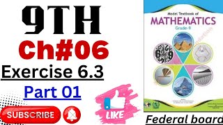 Class 9th Exercise 63 Q0103  Maths National book foundation Federal board latest book 2024 [upl. by Apps]