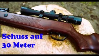 30 Meter Schuss Luftgewehr Hämmerli Hunter Force 750 Combo Heimverteidigung Home Defense Survival [upl. by Honeywell]