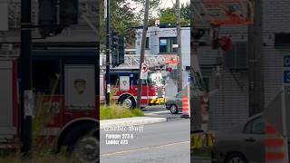 Montreal Fire Department SIM Pumper 273 amp Ladder 473 responding urgently to alarms in Cartierville [upl. by Shaun]