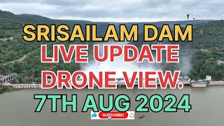 Srisailam Dam Gates Open Drone View Checkout water level [upl. by Anuahsar]