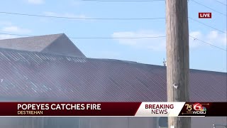 Popeyes catches fire in Destrehan [upl. by Shifrah548]