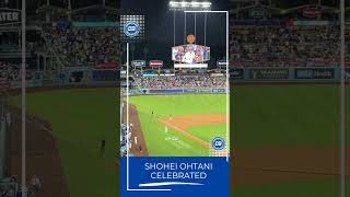 Shohei Ohtani standing ovation in first game at Dodger Stadium after joining 5050 club Shorts [upl. by Ecienal]