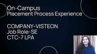 Visteon  OnCampus Placement Experience  VIT Vellore  🔥 [upl. by Carly]