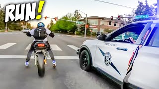 COPS VS BIKERS  MOTORCYCLE POLICE CHASE  ANGRY amp COOL COPS 2024 [upl. by Salbu]