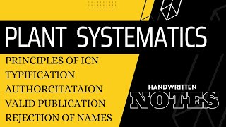 Plant Systematics Notes Principles of ICN TypificationAuthorcitationValid publication botany [upl. by Yung582]