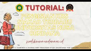 TUTORIAL PENGISIAN KRS SIAKAD TERBARU UNDANA SIADIKNONA [upl. by Ritchie]