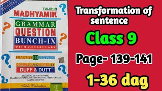 Transformation of sentence 136  Class 9 duff and dutt page 139141  My tutorial scheme [upl. by Htrow]