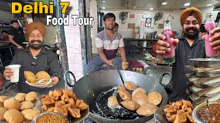 Top 5 Famous street food in Delhi 7  Chole Kulche  Love poori  Dudh Soda [upl. by Weathers]