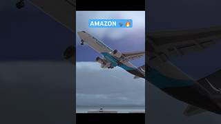 AMAZON 🗣️🔥 landing aviation butterlanding fedex amazon ups plane shorts boeing767 rfs [upl. by Kcinnay621]