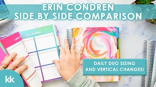 Erin Condren NEW Planner Launch Comparisons Vertical Inspire Wildflowers A5 vs 7x9 Daily Duo CHANGES [upl. by Attelliw]