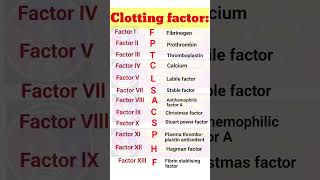 Clotting factors  Coagulation Coagulation factor  Coagulation factor learning trickcoagulation [upl. by Eelyak429]