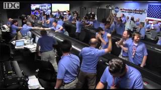 Raw Video Mission control reacts as Curiosity lands on Mars [upl. by Ecirtaeb968]