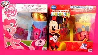 Easter Eggs Toys Unboxing My Little Pony Disney Mickey Mouse Clubhouse 3D Breakfast Set [upl. by Ezmeralda]